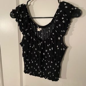 Black floral top